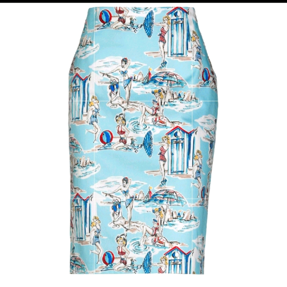Beach print Skirt -Blugirl Blumarine Veach Print Pencil Skirt